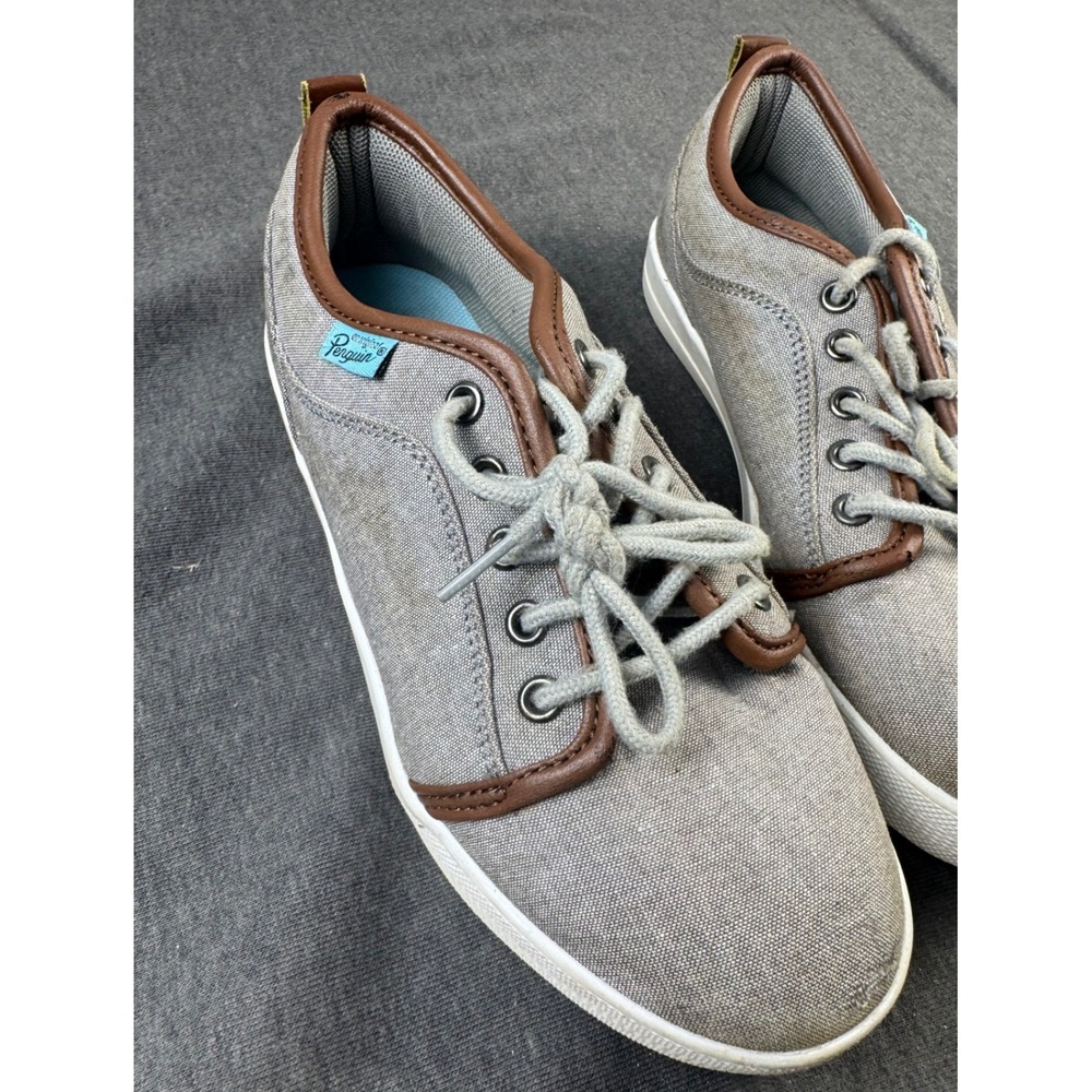 Penguin Kids Casual Shoes Gray Brown Lace Up Sneakers Boys Size 2.5 - Picture 3 of 5
